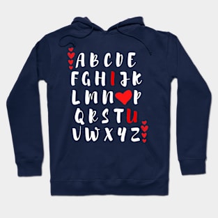 ABC I Love You English Teacher Valentines Day Hoodie